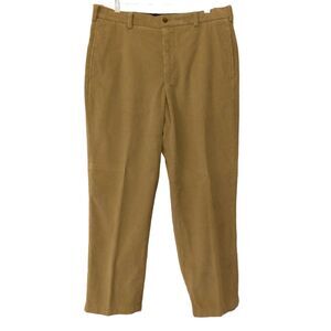Brooks Brothers Hudson Corduroy pants mens 35x30 khaki tan flat front dress